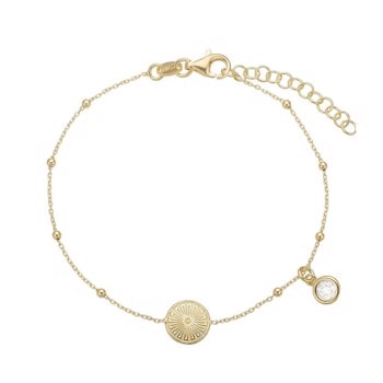 Kranz & Ziegler forgyldt Sterling sølv Sunshine Coin armbånd